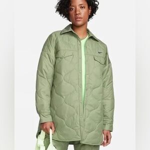 Nike NWT Oversized Essential Quilted Trench Coat Rain Repel